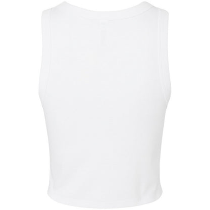 Solid White - Back - Bella + Canvas Womens-Ladies Micro-Rib Racer Tank Top