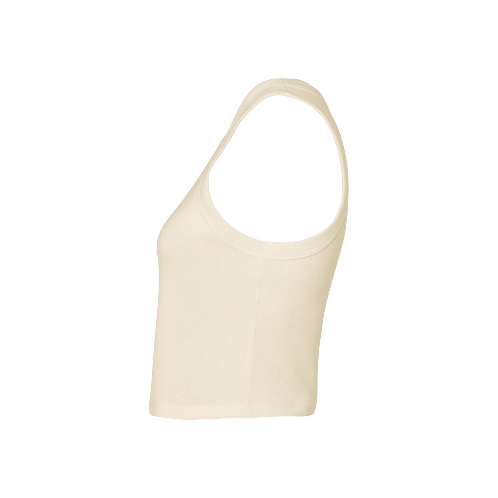Solid Natural - Side - Bella + Canvas Womens-Ladies Micro-Rib Racer Tank Top