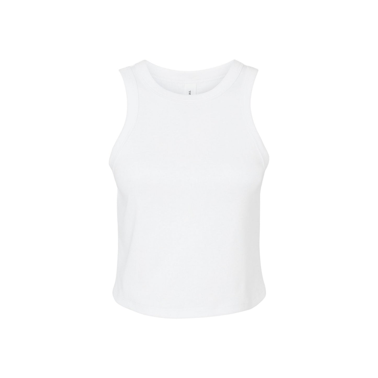 Solid White - Front - Bella + Canvas Womens-Ladies Micro-Rib Racer Tank Top
