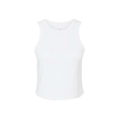 Solid White - Front - Bella + Canvas Womens-Ladies Micro-Rib Racer Tank Top