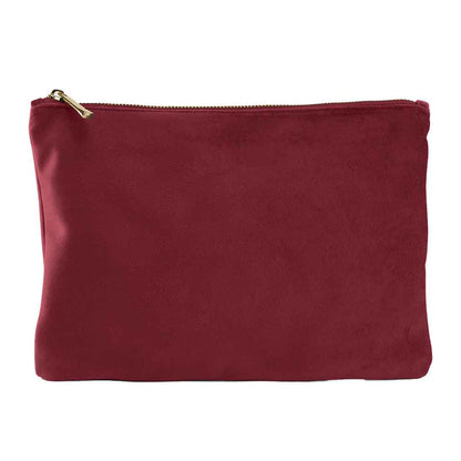 Ruby Red - Front - Bagbase Plain Velvet Accessory Bag