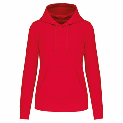 Red - Front - Kariban Womens-Ladies Hoodie