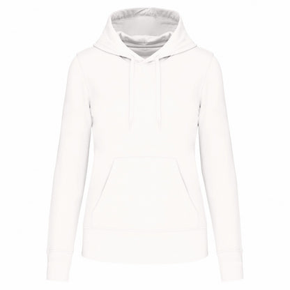 White - Front - Kariban Womens-Ladies Hoodie