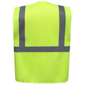 Yellow - Back - Yoko Unisex Adult Executive Hi-Vis Waistcoat