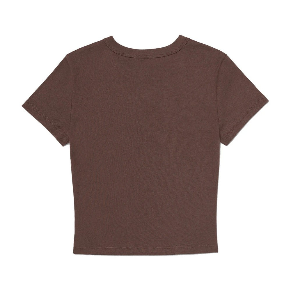 Cocoa Solid - Back - Bella + Canvas Womens-Ladies Micro-Rib Crop T-Shirt