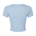 Solid Baby Blue - Back - Bella + Canvas Womens-Ladies Micro-Rib Crop T-Shirt