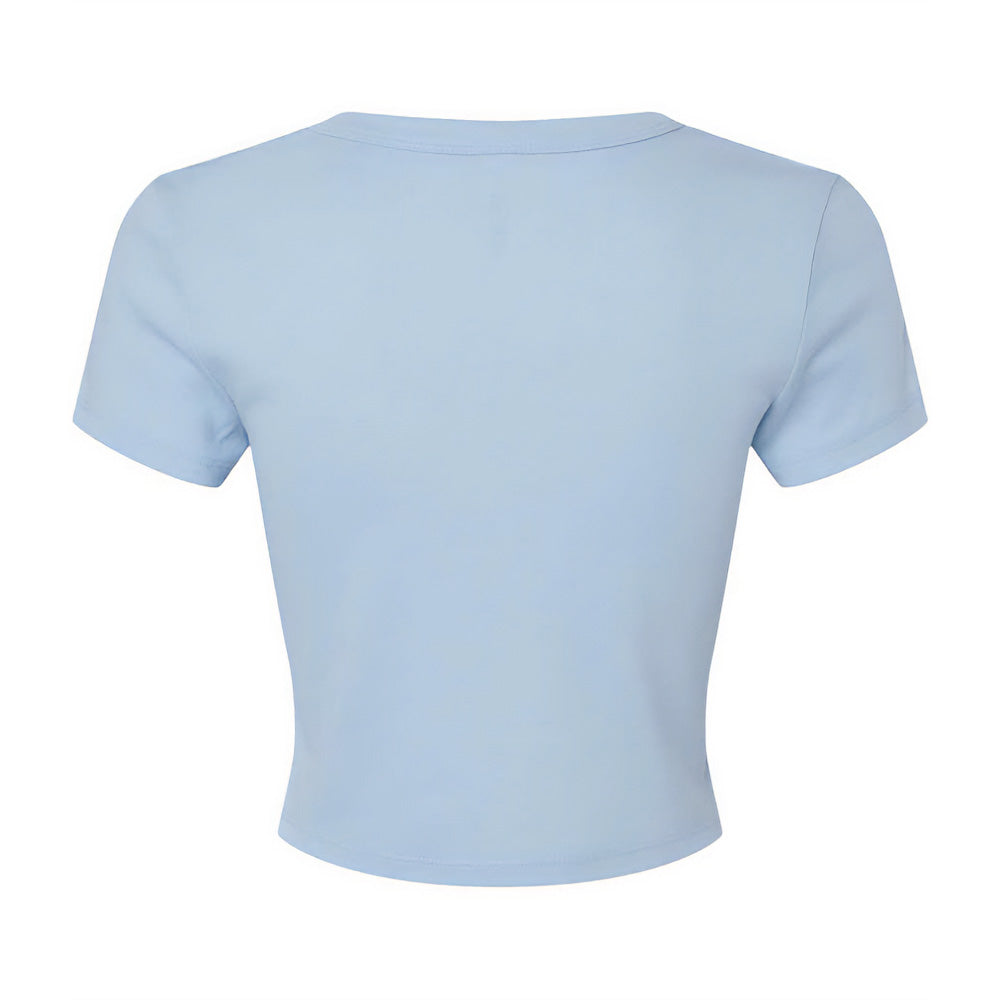 Solid Baby Blue - Back - Bella + Canvas Womens-Ladies Micro-Rib Crop T-Shirt