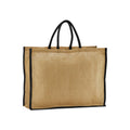 Natural-Black - Front - Westford Mill Starched Jute Shopper Bag