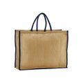 Natural-Olive Green - Front - Westford Mill Starched Jute Shopper Bag