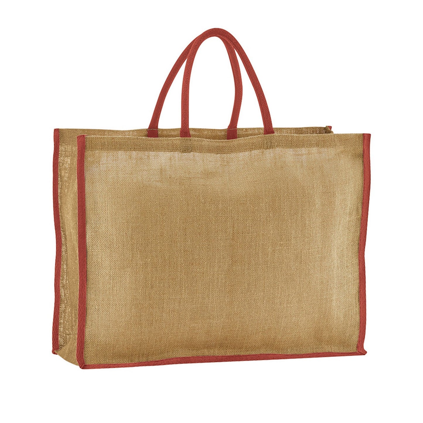 Natural-Orange Rust - Front - Westford Mill Starched Jute Shopper Bag
