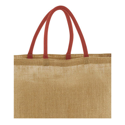 Natural-Orange Rust - Back - Westford Mill Starched Jute Shopper Bag