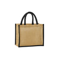 Natural-Black - Front - Westford Mill Midi Starched Jute 14L Tote Bag