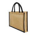 Natural-Black - Back - Westford Mill Midi Starched Jute 14L Tote Bag