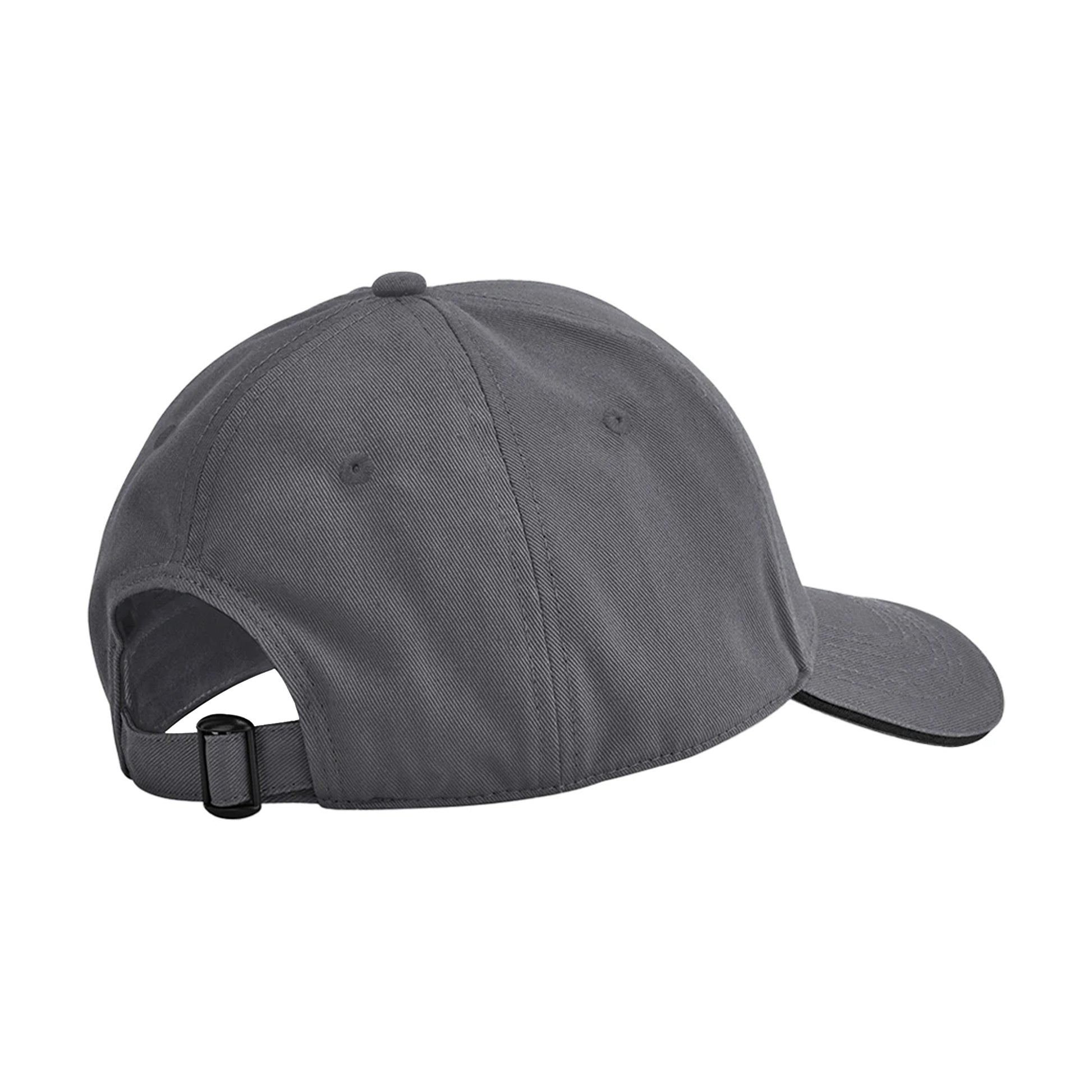 Graphite Grey-Black - Back - Beechfield Classic Organic Cotton Sandwich Peak Cap