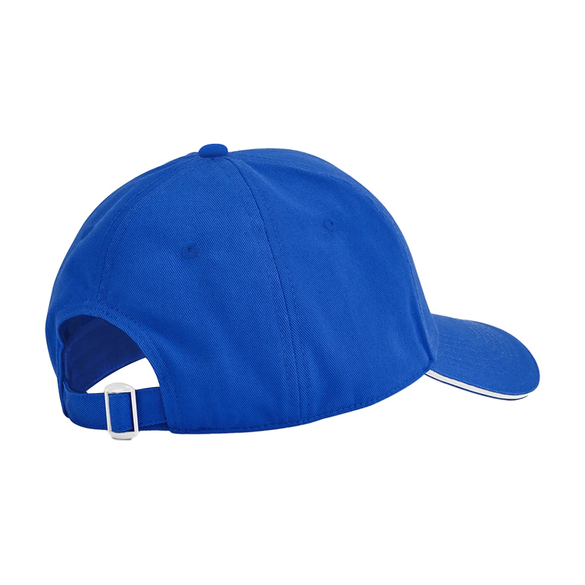 Bright Royal Blue-White - Back - Beechfield Classic Organic Cotton Sandwich Peak Cap