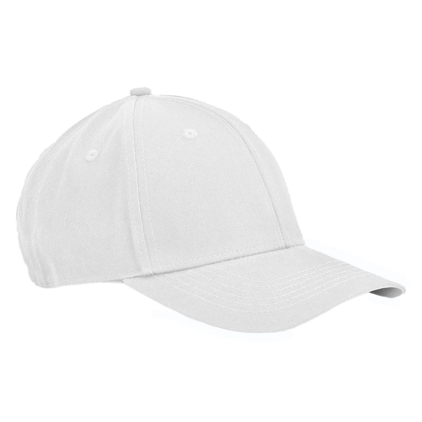 White - Front - Beechfield Classic 6 Panel Organic Cotton Cap