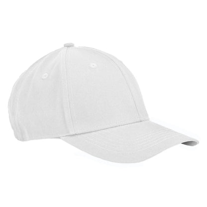 White - Front - Beechfield Classic 6 Panel Organic Cotton Cap
