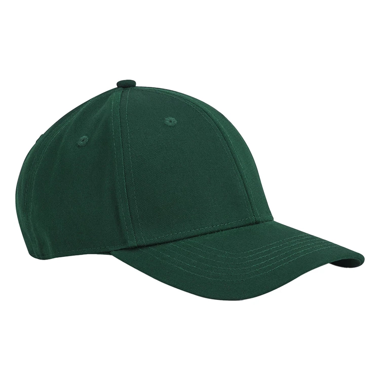 Bottle Green - Front - Beechfield Classic 6 Panel Organic Cotton Cap