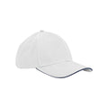 White - Front - Beechfield Classic 6 Panel Organic Cotton Cap