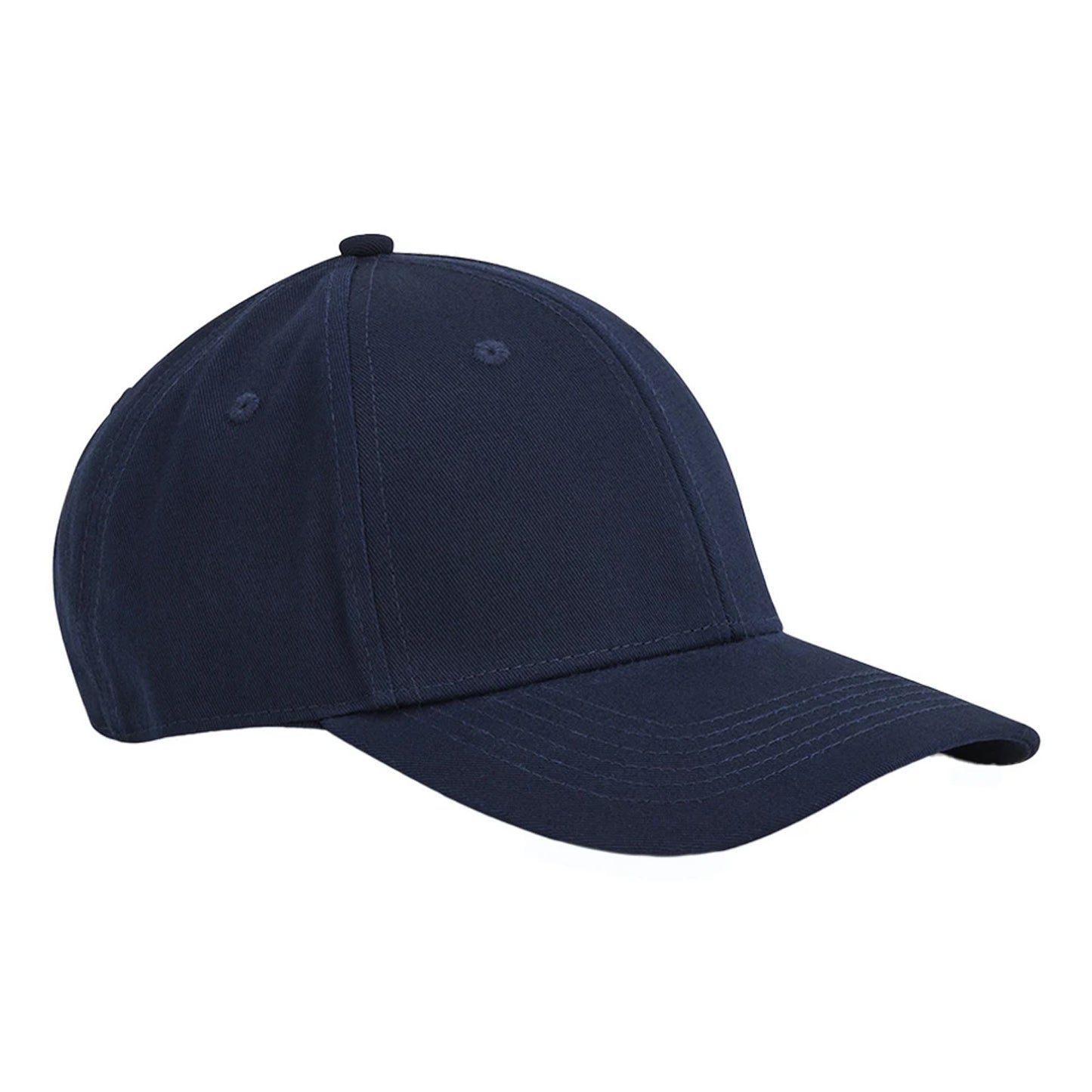 French Navy - Front - Beechfield Classic 6 Panel Organic Cotton Cap