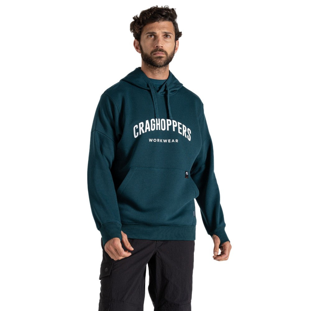 Dark Aegean Blue - Side - Craghoppers Mens Workwear Oulston Hoodie
