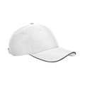 White-French Navy - Front - Beechfield Team Sports-Tech Cap