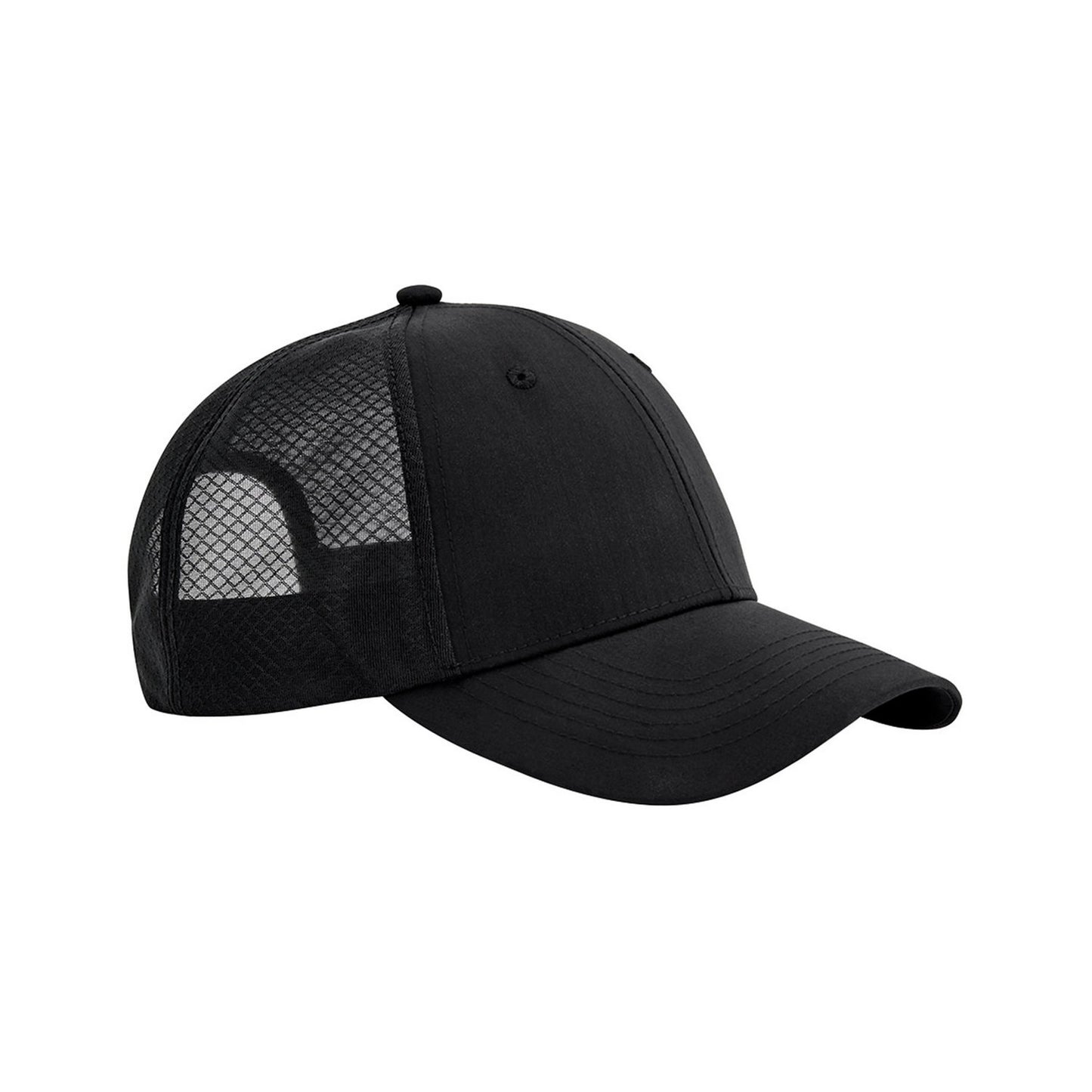 Black - Front - Beechfield Technical Mesh Trucker Cap