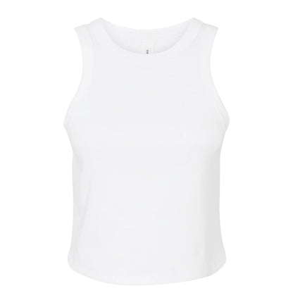 Solid White - Front - Bella + Canvas Womens-Ladies Micro-Rib Racer Tank Top