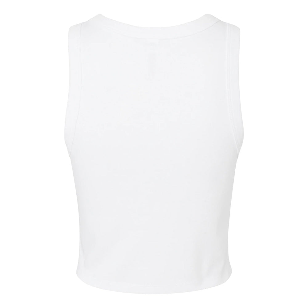 Solid White - Back - Bella + Canvas Womens-Ladies Micro-Rib Racer Tank Top