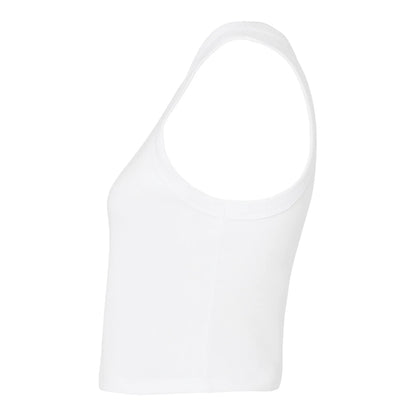 Solid White - Side - Bella + Canvas Womens-Ladies Micro-Rib Racer Tank Top