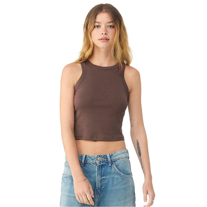 Cocoa Solid - Front - Bella + Canvas Womens-Ladies Micro-Rib Racer Tank Top