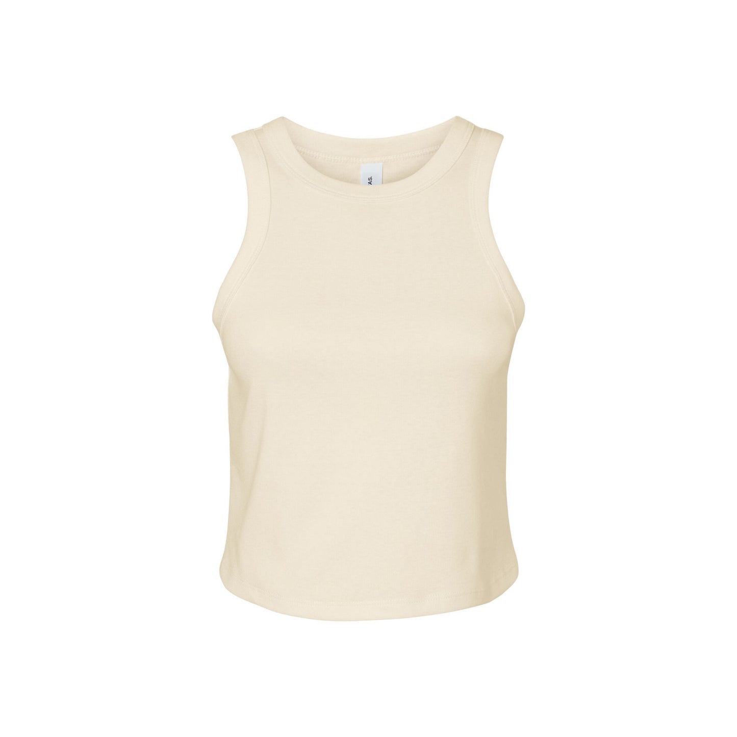 Solid Natural - Front - Bella + Canvas Womens-Ladies Micro-Rib Racer Tank Top