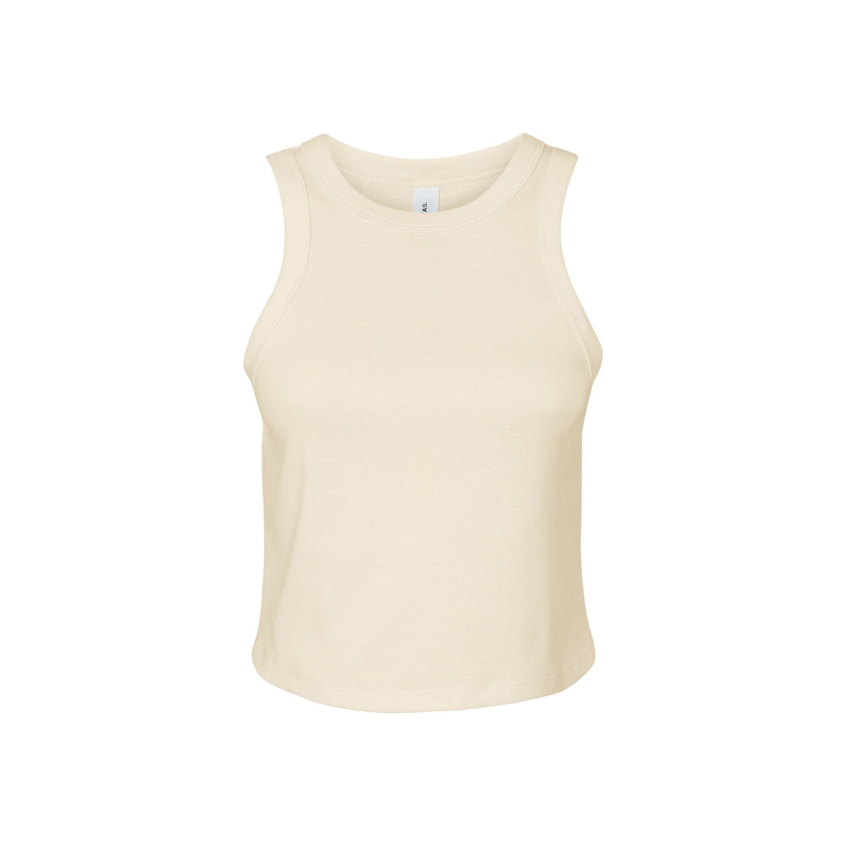Solid Natural - Front - Bella + Canvas Womens-Ladies Micro-Rib Racer Tank Top