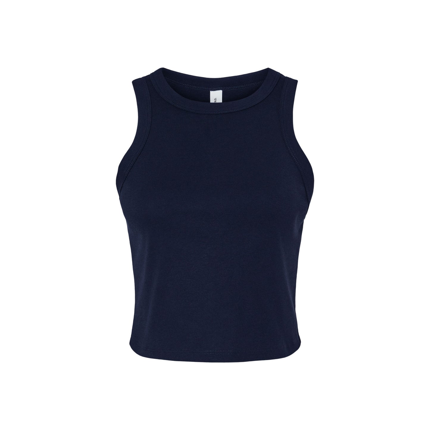 Solid Navy - Front - Bella + Canvas Womens-Ladies Micro-Rib Racer Tank Top