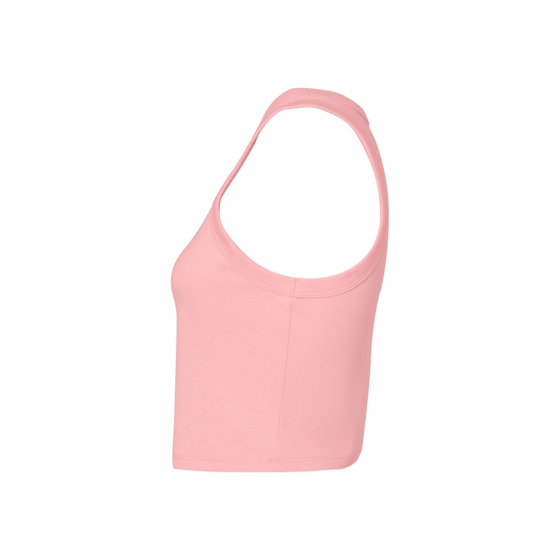Solid Pink - Back - Bella + Canvas Womens-Ladies Micro-Rib Racer Tank Top