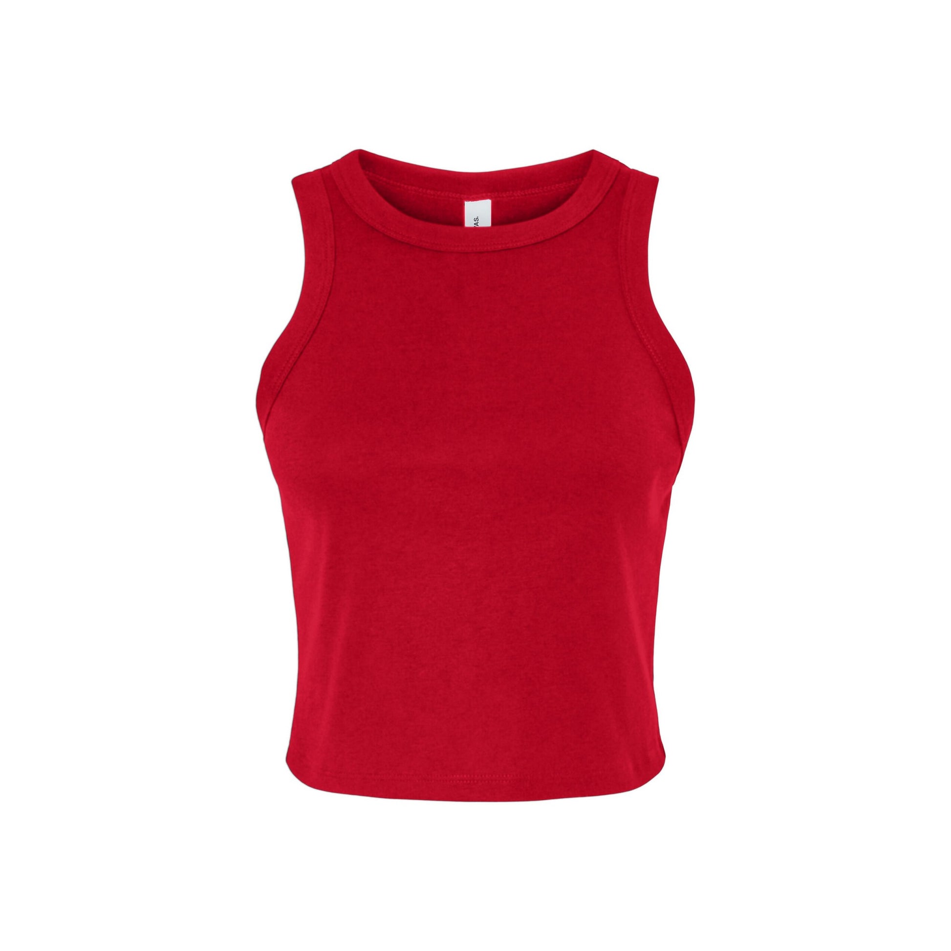 Solid Red - Front - Bella + Canvas Womens-Ladies Micro-Rib Racer Tank Top