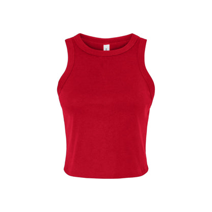 Solid Red - Front - Bella + Canvas Womens-Ladies Micro-Rib Racer Tank Top