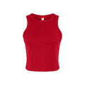 Solid Red - Front - Bella + Canvas Womens-Ladies Micro-Rib Racer Tank Top