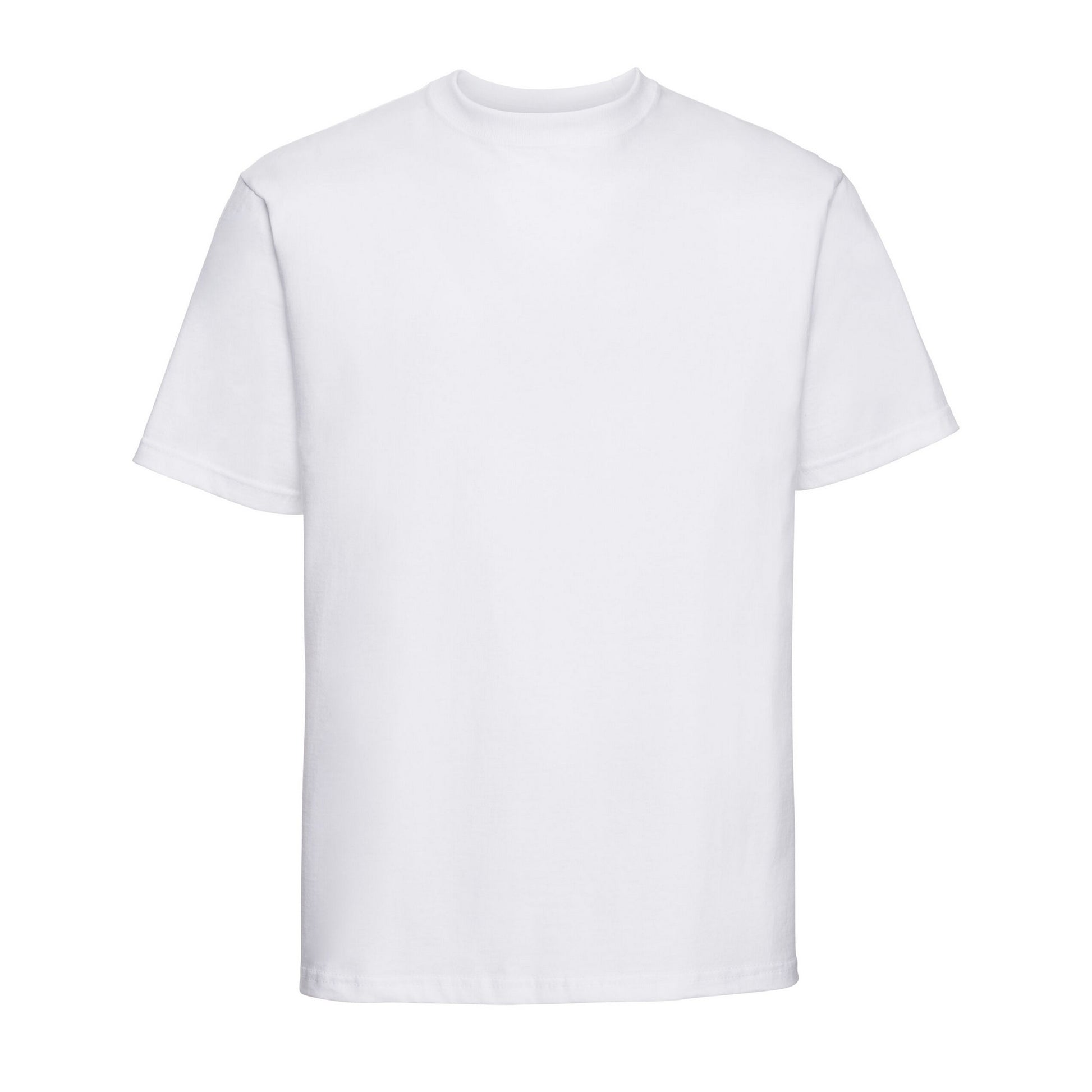 White - Front - Russell Mens Classic Combed Cotton Heavyweight T-Shirt