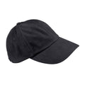 Black - Front - Beechfield Contrast Heavy Brushed Cotton Low Profile Baseball Cap