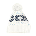 Off White-French Navy-Sky Blue - Front - Beechfield Fair Isle Snowstar Beanie