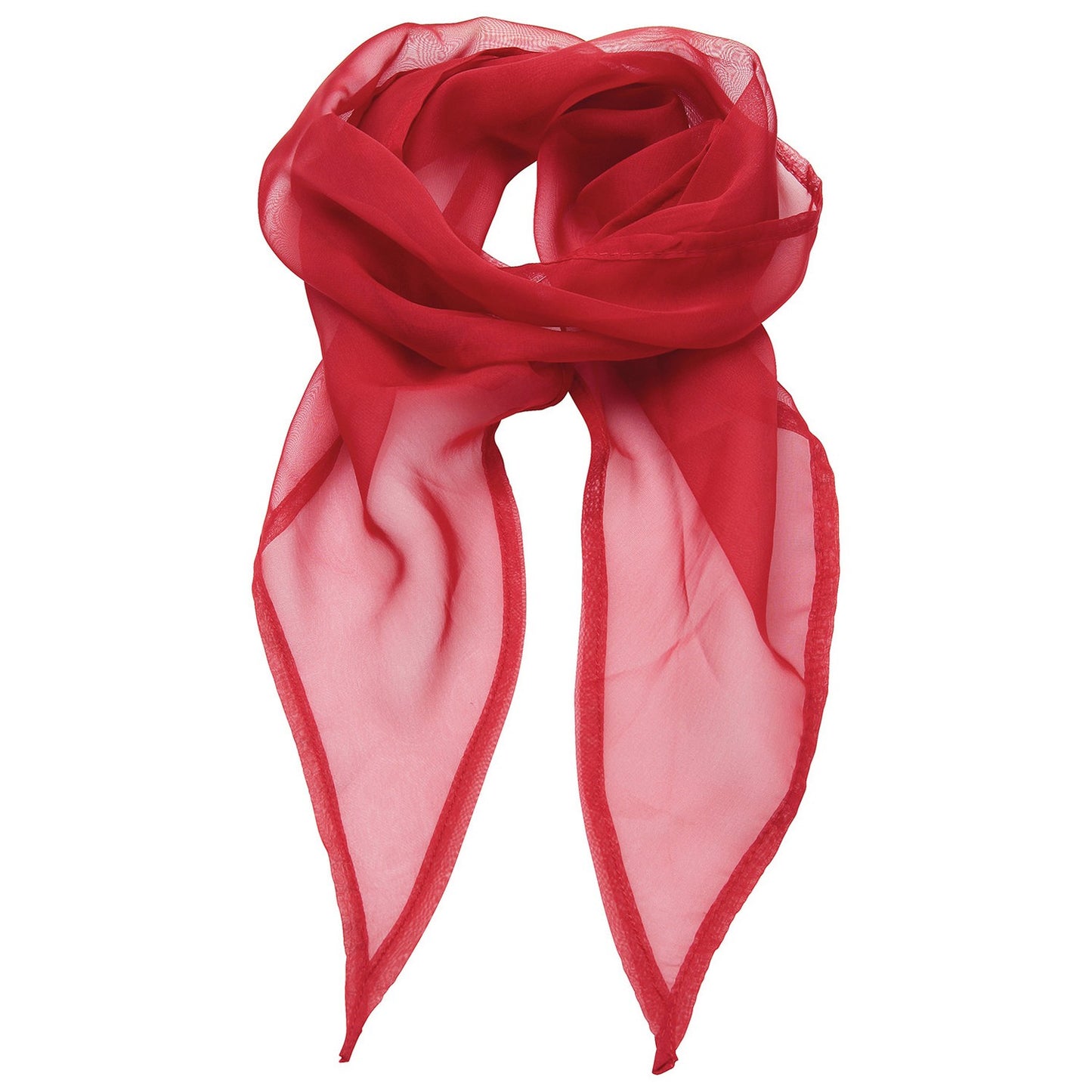 Red - Front - Premier Unisex Adult Colours Chiffon Scarf