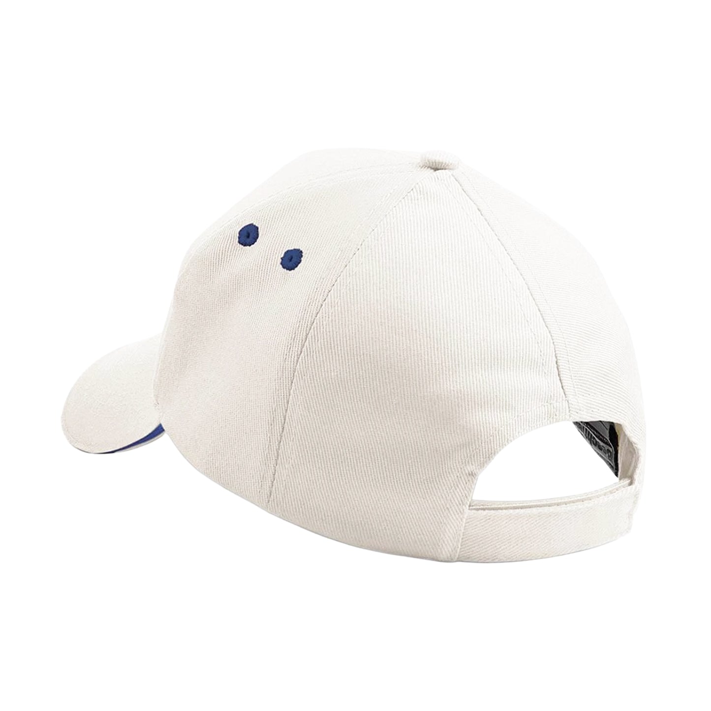 Putty-French Navy - Back - Beechfield 5 Panel Sandwich Peak Baseball Cap