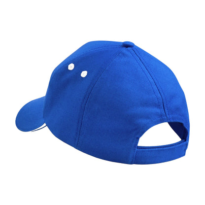 Bright Royal Blue-White - Back - Beechfield 5 Panel Sandwich Peak Baseball Cap