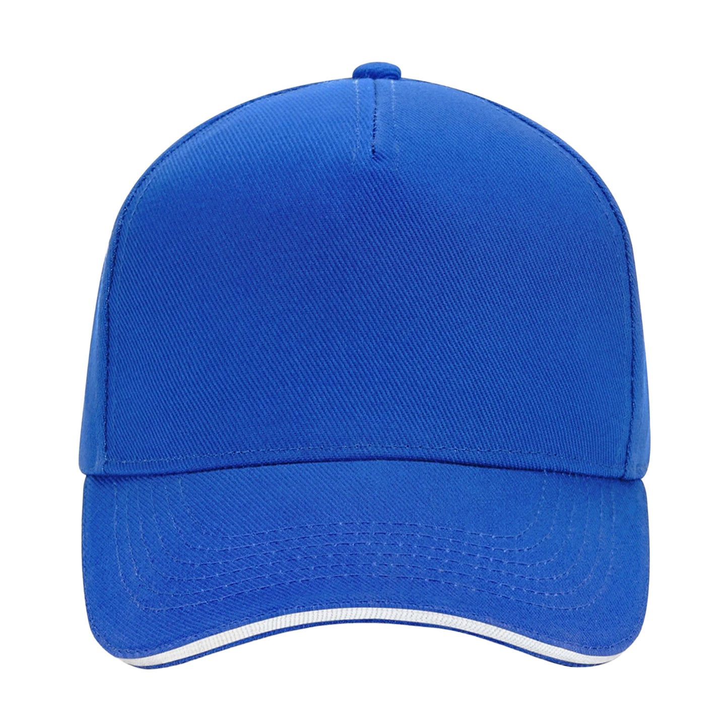 Bright Royal Blue-White - Side - Beechfield 5 Panel Sandwich Peak Baseball Cap