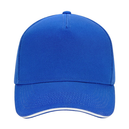 Bright Royal Blue-White - Side - Beechfield 5 Panel Sandwich Peak Baseball Cap
