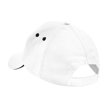 White-Black - Back - Beechfield 5 Panel Sandwich Peak Baseball Cap