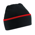 Black-Classic Red - Front - Beechfield Teamwear Beanie