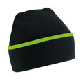 Black-Lime Green - Front - Beechfield Teamwear Beanie