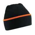 Black-Orange - Front - Beechfield Teamwear Beanie